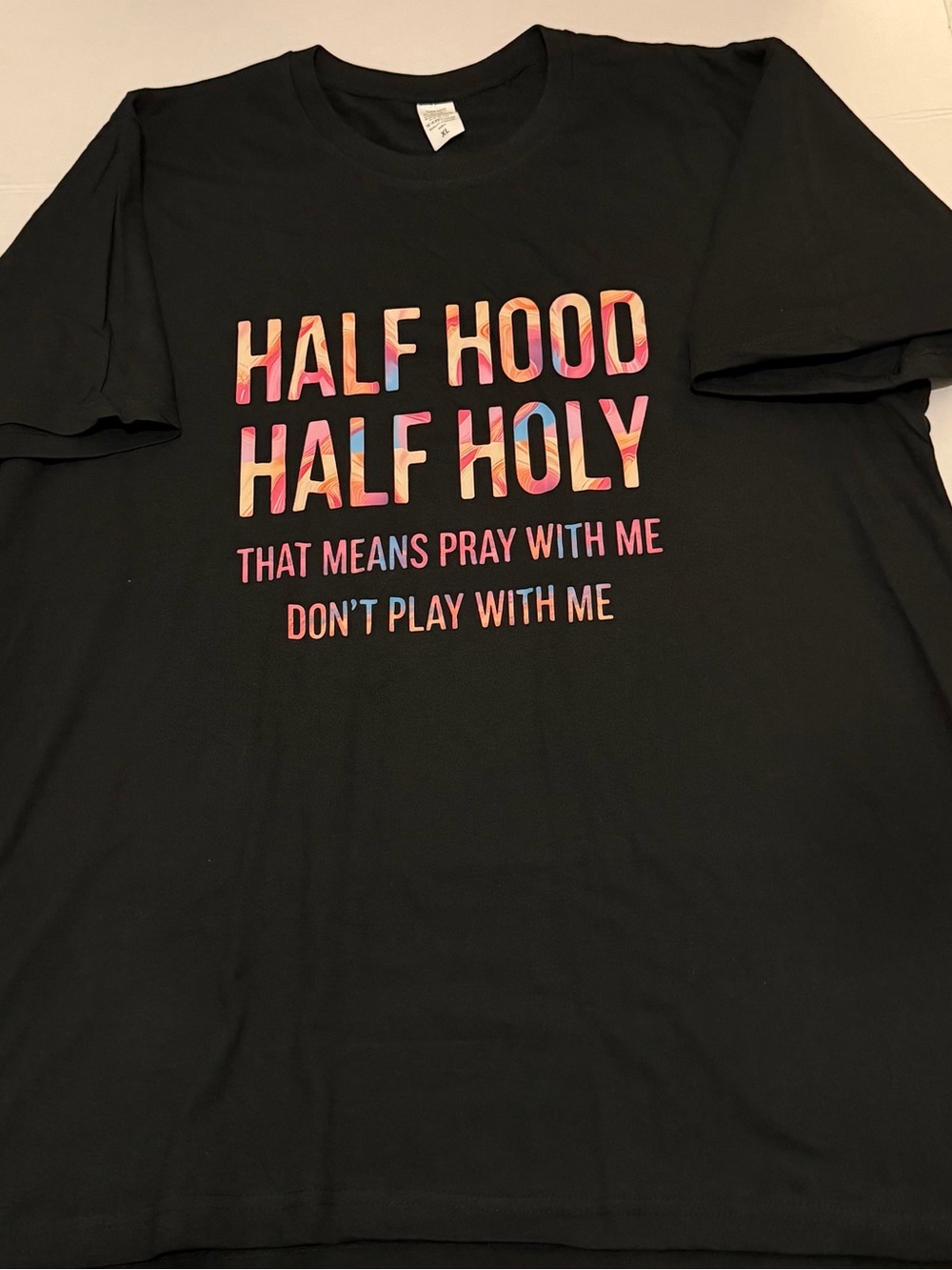 I25 XXL "Half Hood Half Holy" Graphic Tee - Black